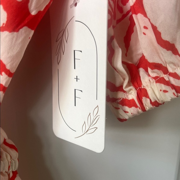 fig and flower Coral and White Printed Midi Dress - Picture 4 of 4